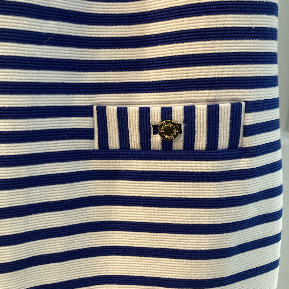 Lilly Pulitzer Layton Blue/White Striped Shift Dress - Picture 5 of 5